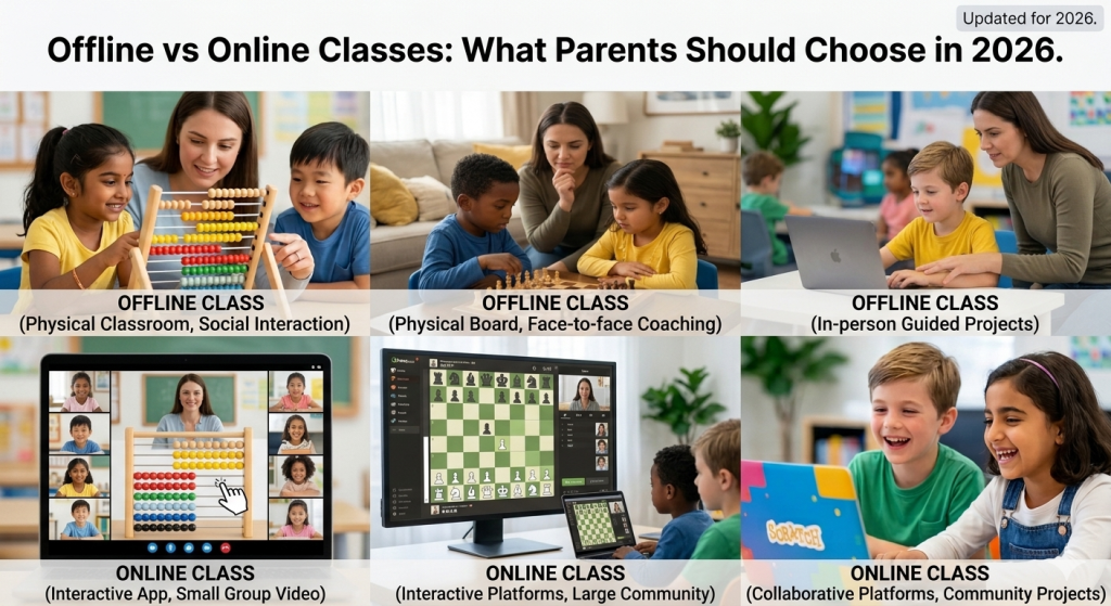 Comparison of offline classroom learning vs. online AI-powered education in 2026
